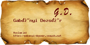 Gabányi Dezsér névjegykártya